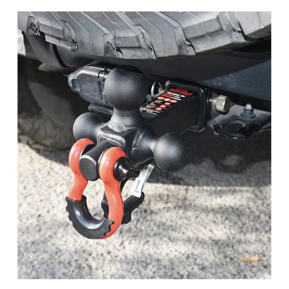 TOPTOW Trailer Hitch Tri-Ball Hitch Mount w/Matte Black Triple Hitch Balls 1-...